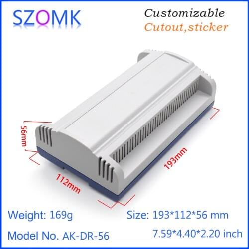 4 pcs 193*112*56mm new plastic din rail instrument housing for energy meter smart home PLC electronic plastic device box