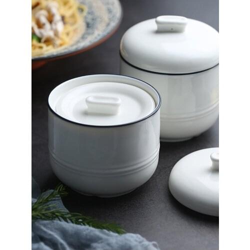 Birds Nest Stew Cup Waterproof Ceramic Stew Cup Double Covered Small Inner Bile with Cover Stew Soup Cup Pure Creative White St