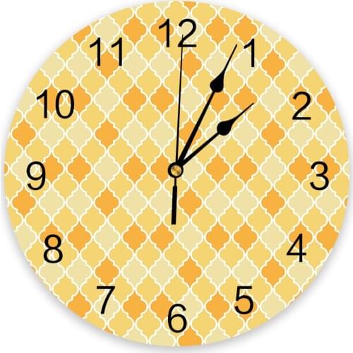 Moroccan Geometric Round Wall Clock Modern Design Home Living Room Decoration Childrens Room Kitchen Table Clock