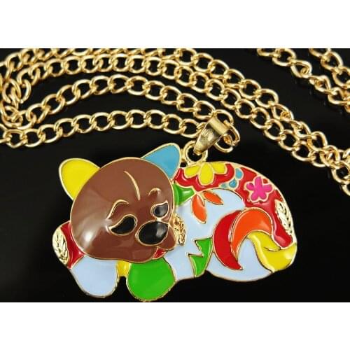 TianBo Maxi Statement Metal Alloy Dog Choker Necklace Sweater Chain Collar Pendant Fashion New Enamel Jewelry For Women