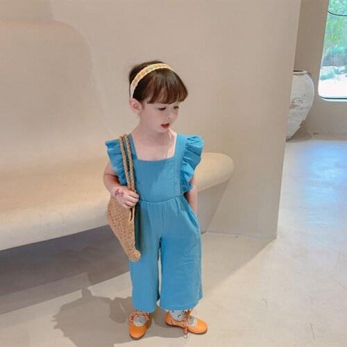 Melario Infant Kids Baby Girls Jumpsuit Work Clothes One Piece Toddler Standing Collar Pocket Flying Sleeve Romper for Children