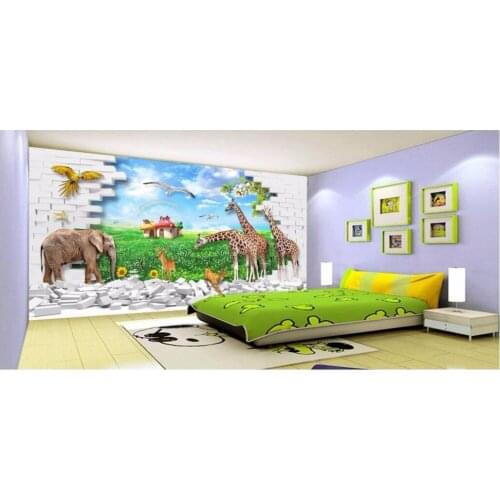 Custom photo mural 3d wallpaper Children room is animal world Setting wall decor painting 3d wall murals wallpaper for walls 3 d