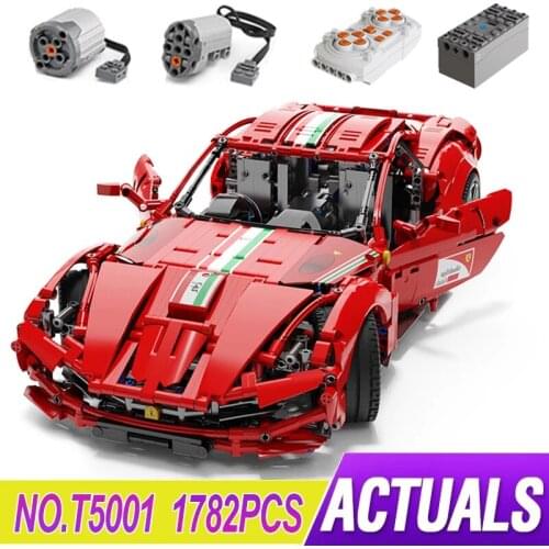 New MOC Car T5001 Red Ferraring F12 Berlinetta Compatible MOC-66207 Building Blocks Bricks Puzzle Toy Christmas Gifts