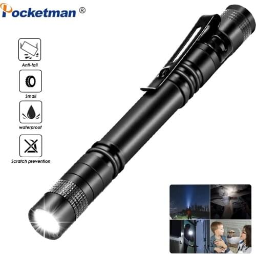 8000LM Portable Pen Light Small Penholder LED Flashlight Medical Flashlight Pocket Torch for Night Walking Car Maintenance
