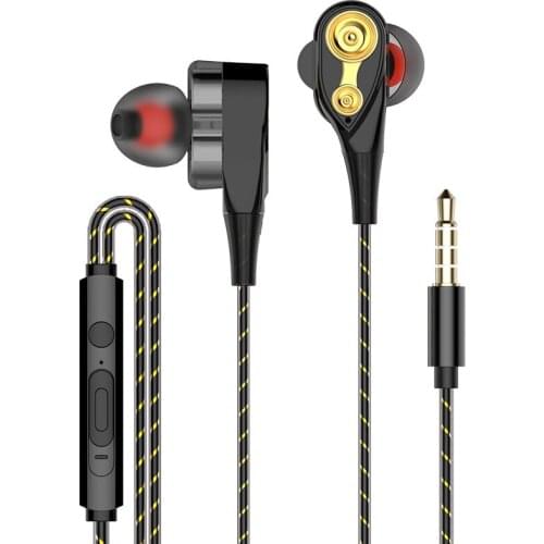 3.5mm Wired Headset Computer Gamer Ear-Earphones Sport Hifi Bass Stereo Earbuds For Xiaomi Samsung Dual-drive Music Headphones
