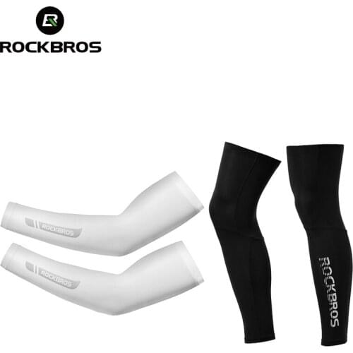 ROCKBROS Suncreen Camping Arm Sleeve Cycling Basketball Arm Warmer Sleeves UV Protect Men Sports Safety Gear Leg Warmers Cover