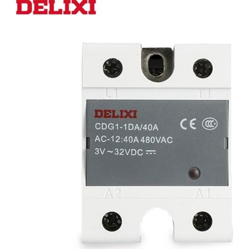 DELIXI CDG1 solid state relay SSR-10DA 15DA 25DA 40DA 60DA 3-32V DC TO 24-480V AC SSR single phase DC Control AC No Contact