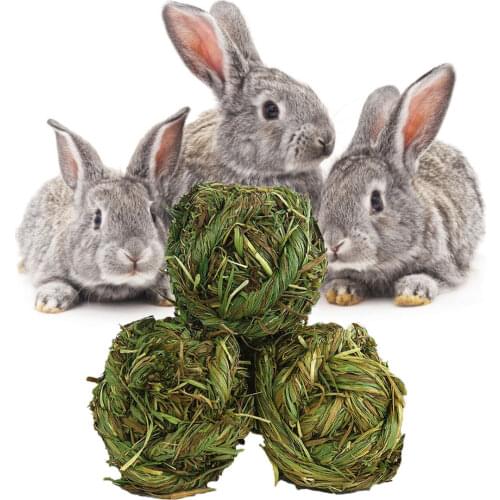 Timothy Grass Rabbit Chew Ball Grass Grinding Play Chew Toys For Bunny Rabbits Hamster Guinea Pigs Gerbils 1pcs Hamster Chew Toy