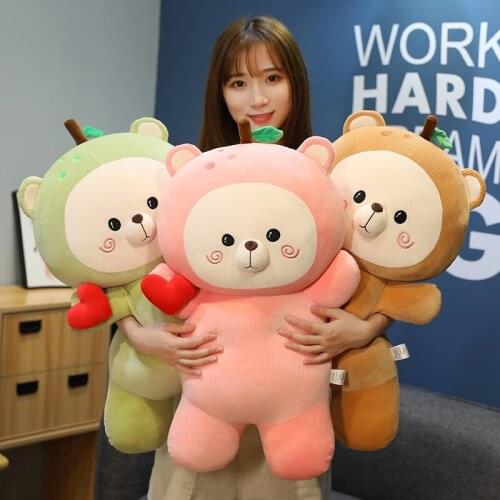 1pc 65/100CM kawaii Teddy Bear with Heart Plush Toys Lovely Stuffed Soft Animal Bear Dolls Birthday Gift for Girls Baby Kids