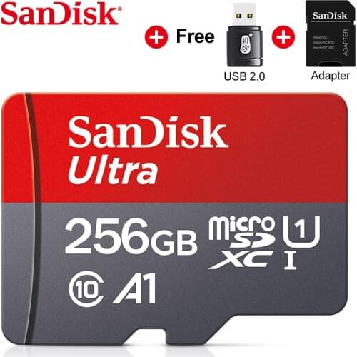 100% SanDisk A1 Memory Card 256GB 128GB 64GB 98MB/S 32GB 16GB Micro sd card Class10 UHS-1 flash card Memory Microsd TF/SD Card
