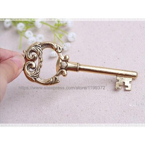 200pcs Key to My Heart Gold Antique Key Bottle Opener Wedding Party Favor Gift Vintage Rustic