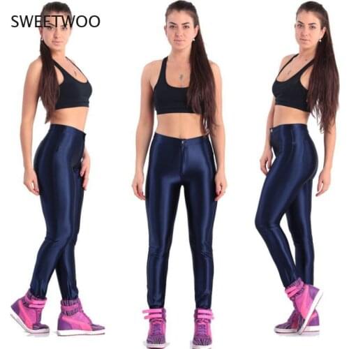 2021 American Style Pencil Pants Shiny Disco Pants High Waist Womens Trousers Leggings Pants