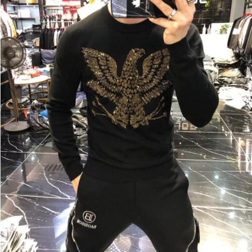 2021 designer sweatershirt Mens Clothes Fall Winter Men Clothing Long Sleeve Pullover Plus Size Diamond stone High Quality Korea