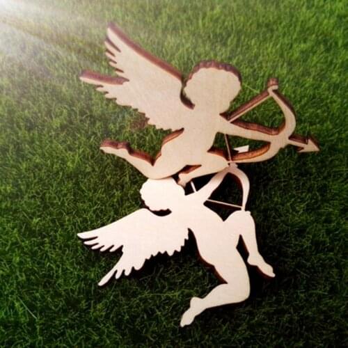 24pcs/set wholesale high quality angel die cutting Angle of wooden decoration wedding holiday decoration 68*50mm 1227