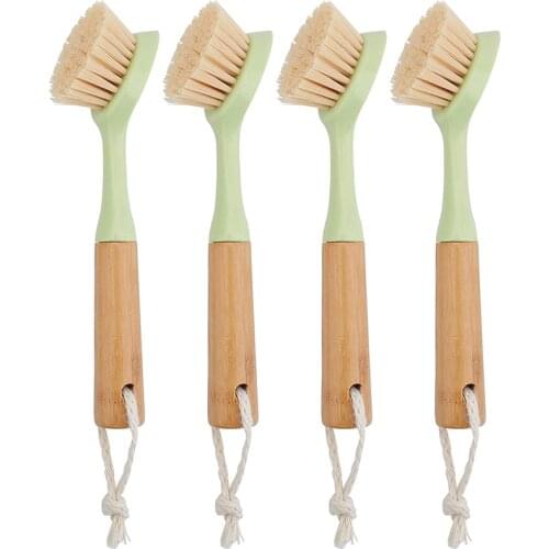 4 Packs of Long-Handled Brushes for Washing Dishes, Basins, Pots-Kitchen Sinks, Household Cleaning Brushes