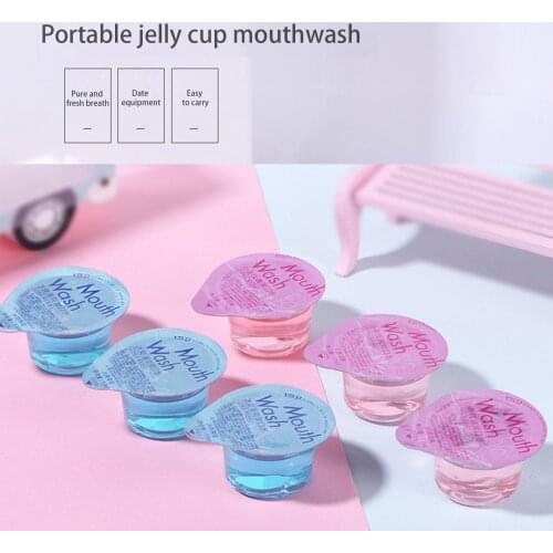 5Pcs Portable Disposable Mint Rose Flavor Clean Mouth Jelly Cup Mouthwash Water