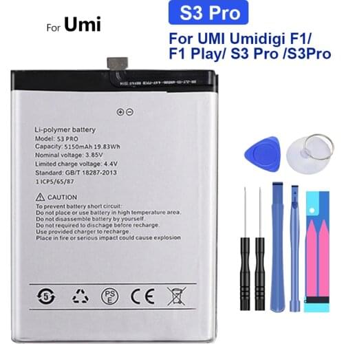 Battery 5150mAh For UMI Umidigi F1/ F1 Play/ S3 Pro /S3Pro / F1Play Bateria