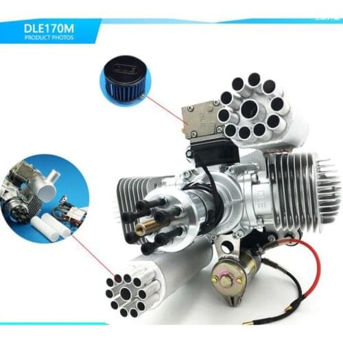 DLE170M powered parachute gasoline engine dual-cylinder side exhaust natural air-cooled ultra-light electric start version