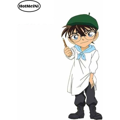 HotMeiNi 13cm x 5.2cm For Detective Conan Sunscreen Car Stickers Occlusion Scratch Decal 3D Funny Graffiti For JDM SUV RV