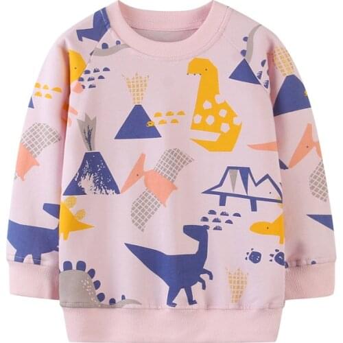 Jumping Meters Baby Cartoon Animals Print Sweaters Cotton Cute Boys Girls Sweatshirts Kids Autumn Spring Sport Tops