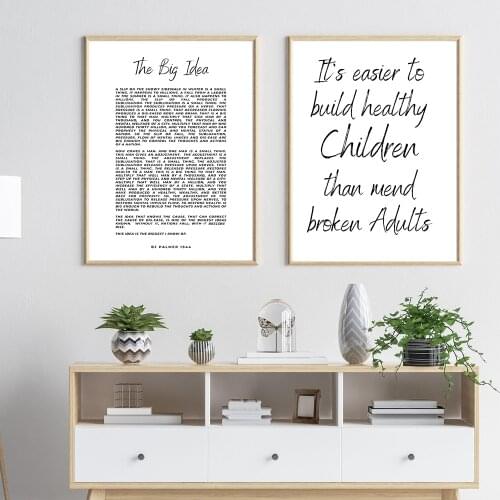 Canvas Painting Big Idea Definition Quote Posters Prints Bedroom Melanin Black White Wall Art Chiropractic Home Decor No Frame