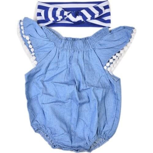 Fashion Baby Doll Clothes For 22-23 Inch Girl Reborn Baby Doll Blue Romper For Handmade Newborn Doll Accessories