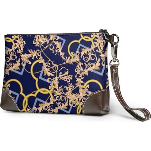 NOISYDESIGNS Female Fashion Wallet Retro Blue Clutch Bag Euporean Pattern Luxury Printed Wallet Money Bag Carteira Feminina