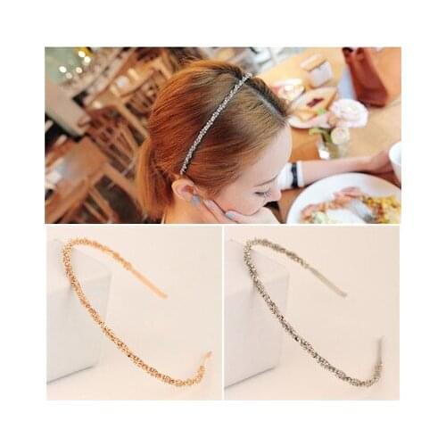 New Fashion Network Red Paragraph Exquisite Personality Wild Rhinestone Twist Hair Thin Headband Hairband Hair Accessories