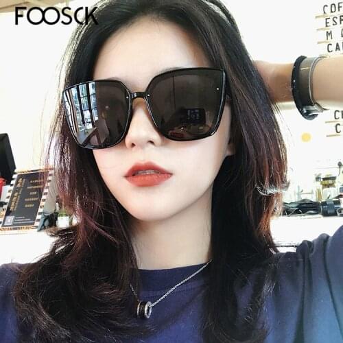 FOOSCK Oculos De Sol Feminino New Fashion Retro Designer Super Round Glasses Cat Eye Womens Sunglasses Glasses Feminino UV400