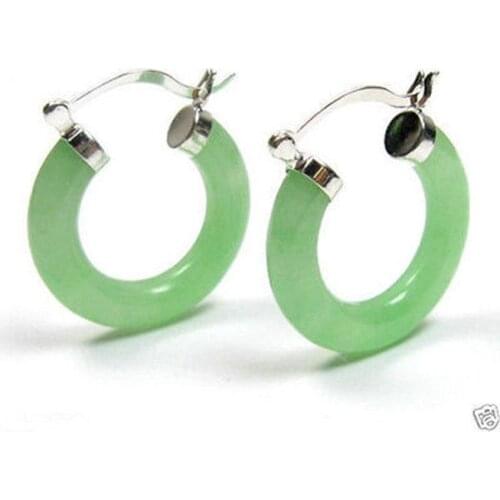 Wholesale 925 Sterling Earrings Gift Womens Natural light Green gem Earring for women jewelry