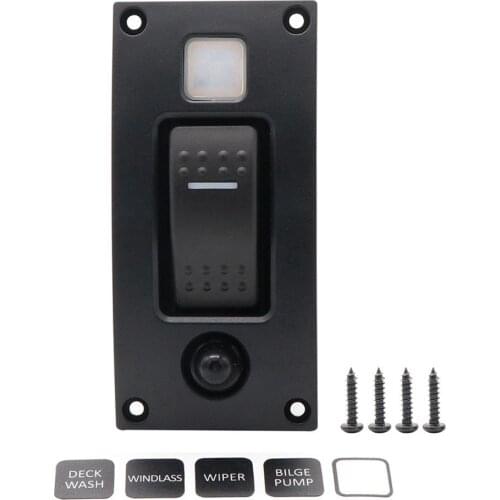 1 Gang 2 Position ON-OFF Rocker Switch Panel with Circuit Breaker for Boat Marine Truck Match for SP33 Series Panels