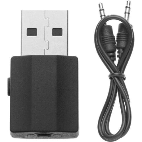 1Pcs Bluetooth 5.0 Transmitter Receiver 2-in-1 Portable Wireless Bluetooth Audio Adapter with 3.5mm Auxiliary Cable