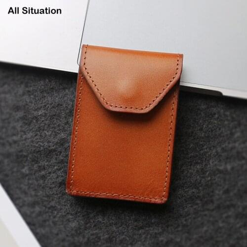 Luxury Business Card Case Men First Layer Cow Leather Top Quality Women Simple Credit Card Wallet Casual Mini Storage Coin Pouch