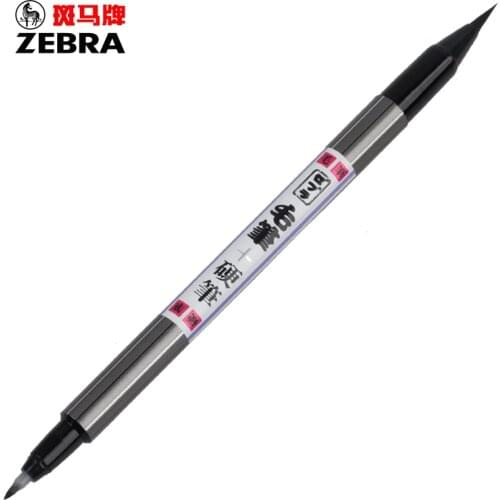 Zebra FD-502 Calligraphy Pen Soft Brush Pen + Hard Tip Double Tip Japan
