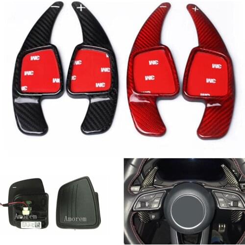 Paddle Shifter For Audi A3 A4 B9 A5 S3 S4 Q2 Q5 2017 & Q7 TTS 2016 2017 & TT 2015 2016 2017 Carbon Fiber Steering Wheel Extensio