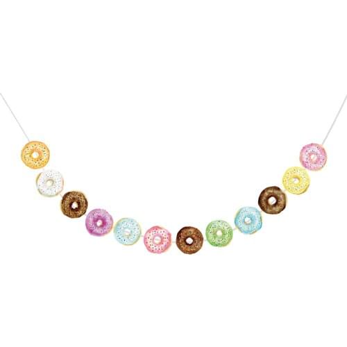 Sweet Donuts Theme Party Banners For Kids Happy Birthday Party Decoration Wedding Baby Shower Party Favor Supplies