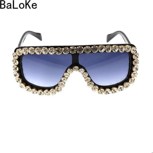 Baroque retro Sunglasses vintage designer women Fashion super frame windproof square crystal Sunglasses cool glasses