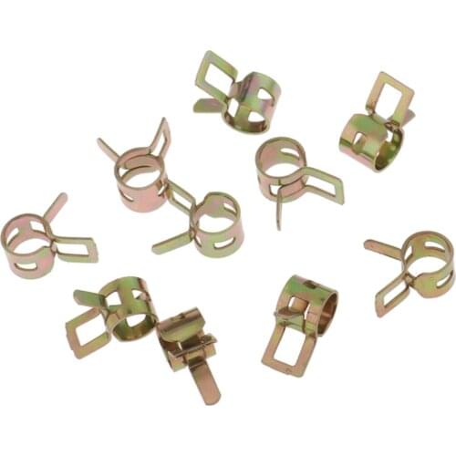 10 Pieces 8mm Spring Clips Fuel Hose Line Clips Water Pipe Air Tube Silicone Vacuum Hose Clamp Fasteners