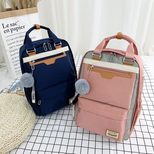 Nylon Satchel Women Backpack Large 15.6 Inch Laptop Fashion School Bag For Teenage Girl School Backpack Classical Backpack