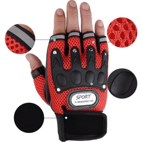 For Winter Motorcycle Gloves Electric Motorbike Half Finger Summer Leather Biker Gloves Handschoenen Moto Accessories