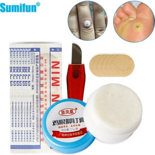 1Set Foot Corn Blister Warts Remover Tools Skin Tag Remover Antibacterial Ointment Wart Treatment Cream Skin Corn Plaster