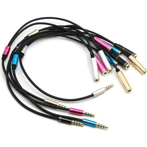 10pcs colourful 3.5mm 1 in 2 couples audio line Earbud Headset Headphone Earphone Splitter For pad Phone Android Mobile MP3 MP4