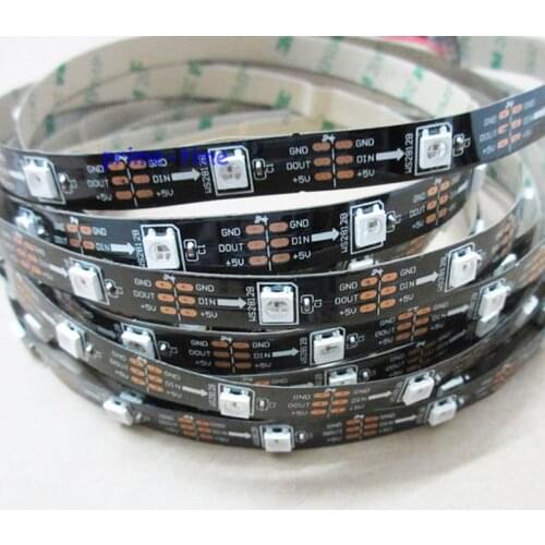 10x 5M Black PCB WS2812B 30Pixel/M 5050 SMD Non-waterproof WS2811 Built-in Addressable induvidual LED Strip DC5V wholesale
