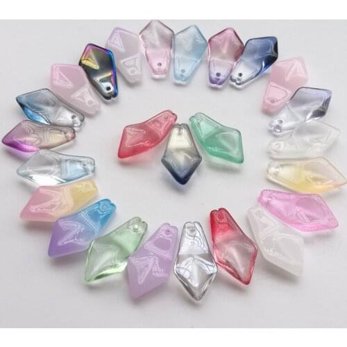 12 Pieces/lot 12x24mm 26 colors Mix Multi Gradient Color Czech Glass Flower Beads Sew On Rhinestones Glass Stone DIY Jewelry