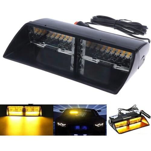 16 Led 12v Car Truck Dashboard Flash Emergency Warning Flash Amber Yellow With 3 Suction Cups For Quick Installation Of Filter