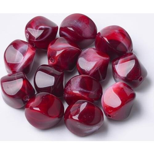 30pcs Acrylic Beads Nuggets Imitation Stone Style for Jewelry Making DIY Bracelet Necklace Craft 15.5x12x12mm Hole: 1.8mm