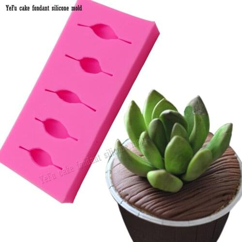 3D flower succulent plants cooking Sugar Bow Craft Molds Silicone Mould Fondant DIY Cake Decorating tools F0794