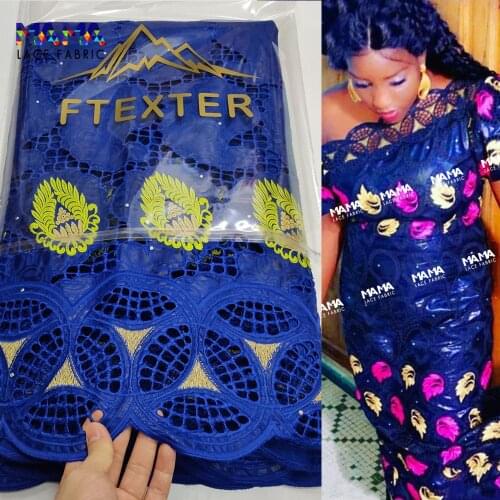 5 Yards 2021 Latest African Lace High Quality Bazin Riche With Embroidery Lace Fabric 100% Basin Bridal Dress Material