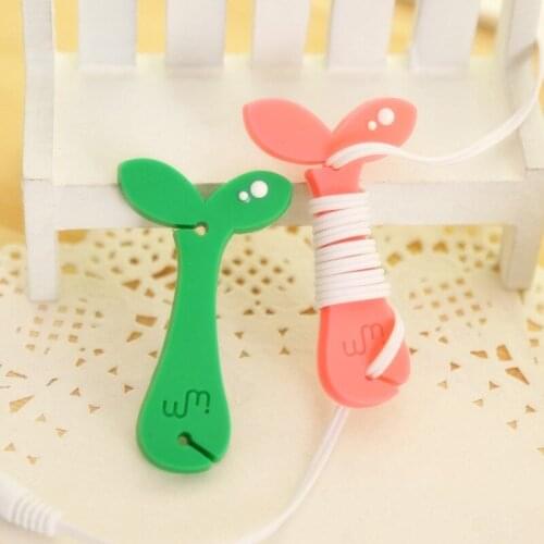 50PCS/lot Random Color Saplings Winder Cable Wire Organizer Cable USB Charger Cord Holder desktop Bobbin winder for Mp3 Cable