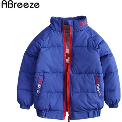 Abreeze New Autumn winter children down & parkas 3Y 9Y warm boys Top clothing casual color blue/gray/black outerwear coat girls